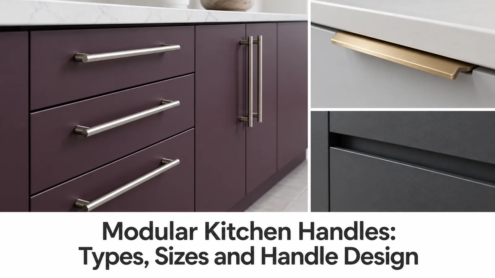 Modular kitchen handles_ types, sizes and designs